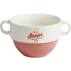 Gifi Bol à soupe en faïence bicolore 600 ml| Vaisselle Et Accessoires De Table