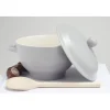 Gifi Bol à soupe gris avec couvercle| Vaisselle Et Accessoires De Table