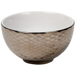 Gifi Bol céramique argenté, Ø 11 cm, 2 modèles| Vaisselle Et Accessoires De Table