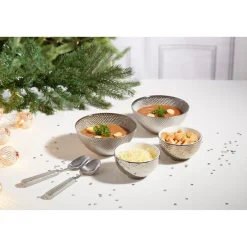Gifi Bol céramique argenté, Ø 11 cm, 2 modèles| Vaisselle Et Accessoires De Table