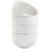 Gifi Bol embossé blanc x4| Vaisselle Et Accessoires De Table