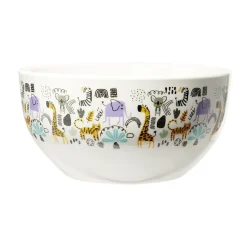Vaisselle Et Accessoires De Table<Gifi Bol en porcelaine blanc pour enfant motif animaux savane Ø14xH7cm
