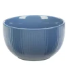 Vaisselle Et Accessoires De Table<Gifi Bol en porcelaine bleu avec rainures verticales en relief