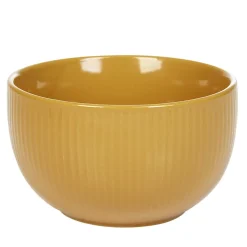 Vaisselle Et Accessoires De Table<Gifi Bol en porcelaine jaune moutarde avec rainures verticales en relief