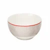 Gifi Bol en porcelaine motif esprit campagne rouge gris| Vaisselle Et Accessoires De Table