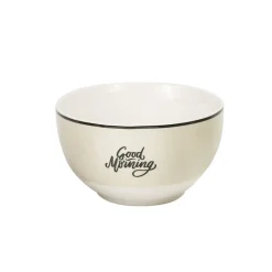 Gifi Bol en porcelaine vert avec inscription "Good Morning"| Vaisselle Et Accessoires De Table