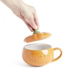 Gifi Bol forme citrouille avec couvercle et poignée Ø14cm| Vaisselle Et Accessoires De Table