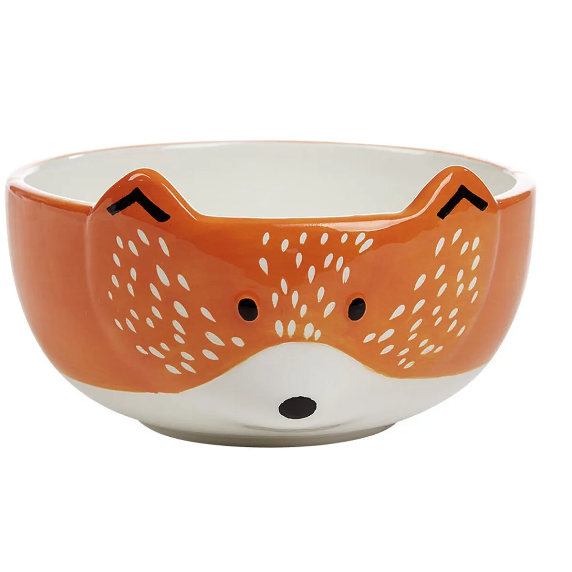 Gifi Bol forme tête de renard en faïence marron et blanc| Vaisselle Et Accessoires De Table