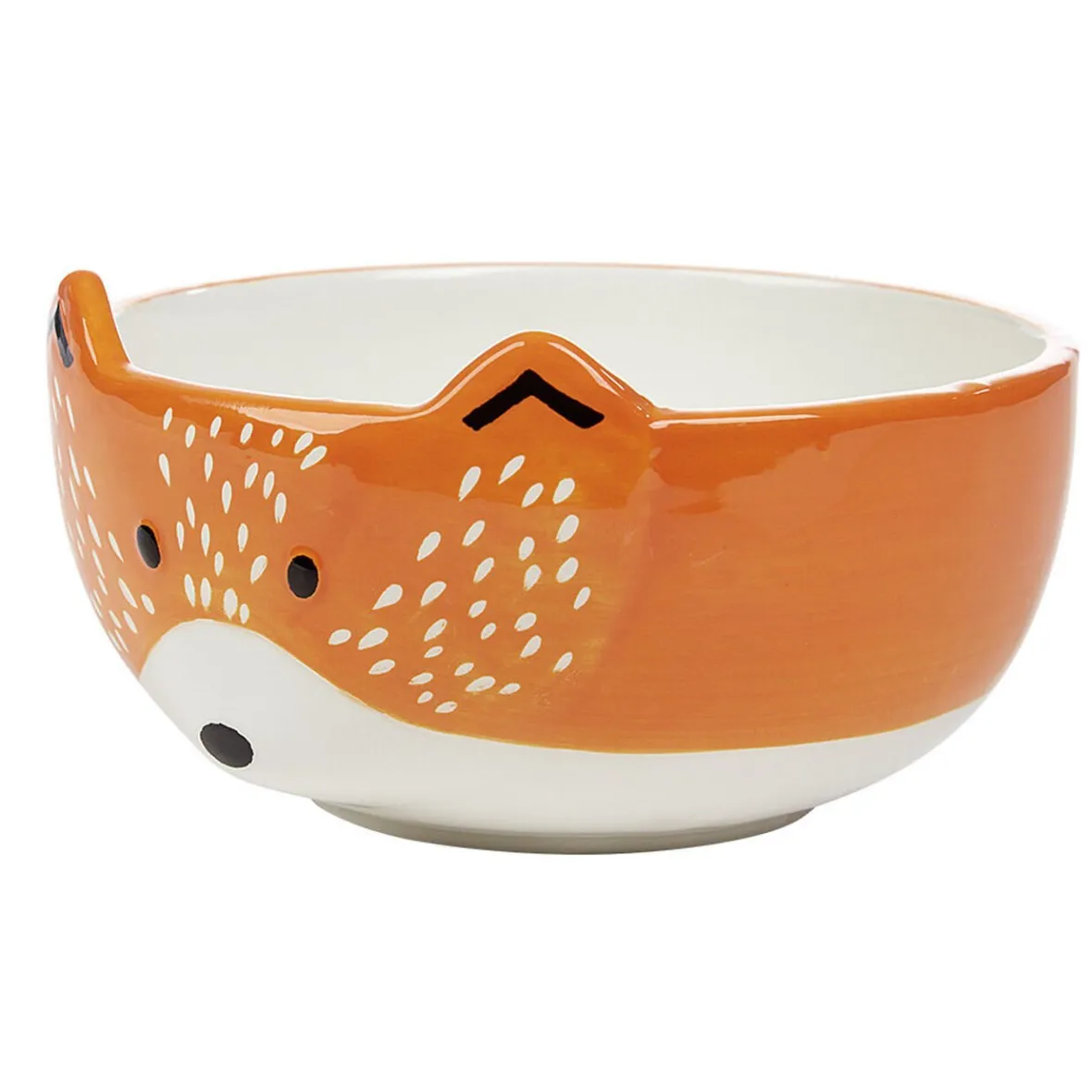 Gifi Bol forme tête de renard en faïence marron et blanc| Vaisselle Et Accessoires De Table