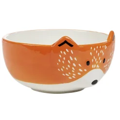 Gifi Bol forme tête de renard en faïence marron et blanc| Vaisselle Et Accessoires De Table
