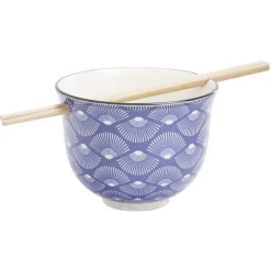Gifi Bol japonais à Râmen céramique avec baguettes| Vaisselle Et Accessoires De Table