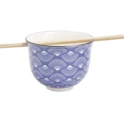 Gifi Bol japonais à Râmen céramique avec baguettes| Vaisselle Et Accessoires De Table