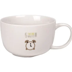 Gifi Bol jumbo blanc motif réveil| Vaisselle Et Accessoires De Table