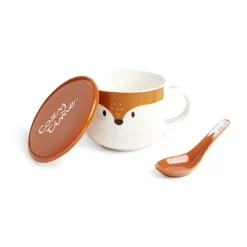 Gifi Bol jumbo 62cl avec cuillère et couvercle renard| Vaisselle Et Accessoires De Table
