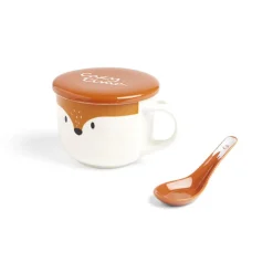 Gifi Bol jumbo 62cl avec cuillère et couvercle renard| Vaisselle Et Accessoires De Table