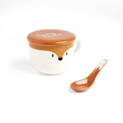 Gifi Bol jumbo 62cl avec cuillère et couvercle renard| Vaisselle Et Accessoires De Table