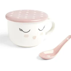 Gifi Bol jumbo 62cl avec cuillère et couvercle blush girly| Vaisselle Et Accessoires De Table
