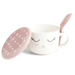 Gifi Bol jumbo 62cl avec cuillère et couvercle blush girly| Vaisselle Et Accessoires De Table