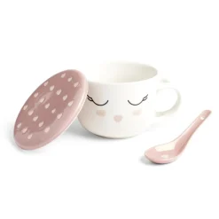 Gifi Bol jumbo 62cl avec cuillère et couvercle blush girly| Vaisselle Et Accessoires De Table