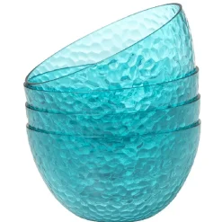 Vaisselle Et Accessoires De Table<Gifi Bol plastique bleu martelé x4