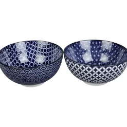 Gifi Bol rond Olympe motif graphique bleu blanc| Vaisselle Et Accessoires De Table