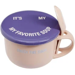 Gifi Bol soupe jumbo 62cl et cuillère porcelaine fun| Vaisselle Et Accessoires De Table