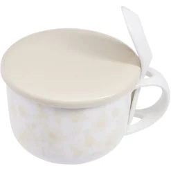 Gifi Bol soupe jumbo 62cl et cuillère porcelaine nature| Vaisselle Et Accessoires De Table
