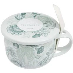 Gifi Bol soupe jumbo 62cl et cuillère porcelaine nature| Vaisselle Et Accessoires De Table