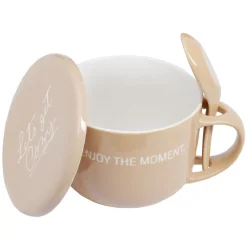 Gifi Bol soupe jumbo 62cl et cuillère porcelaine cocooning| Vaisselle Et Accessoires De Table