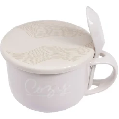 Gifi Bol soupe jumbo 62cl et cuillère porcelaine cocooning| Vaisselle Et Accessoires De Table