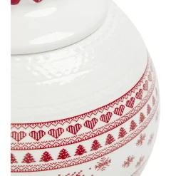Conservation Alimentaire<Gifi Bonbonnière en céramique décor Noël rouge blanc