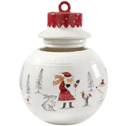 Gifi Bonbonnière forme boule de Noël blanche et rouge| Conservation Alimentaire