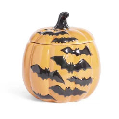 Conservation Alimentaire<Gifi Bonbonnière Halloween 1L citrouille orange chauve-souris noires Ø13,5xH15,8cm