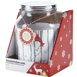 Conservation Alimentaire<Gifi Bonbonnière Noël rennes verre cordelette rouge et blanc 3 L