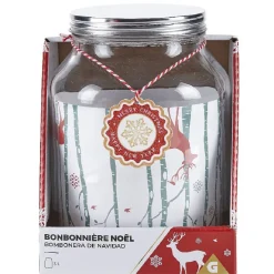 Conservation Alimentaire<Gifi Bonbonnière Noël rennes verre cordelette rouge et blanc 3 L