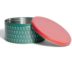 Conservation Alimentaire<Gifi Boîte à biscuits de Noël ronde en métal rouge et vert x3