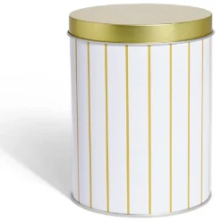 Conservation Alimentaire<Gifi Boîte à biscuits ronde métal blanc doré Ø10,5H14cm