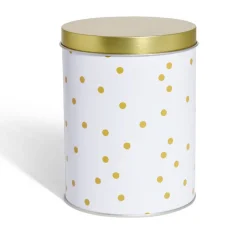 Conservation Alimentaire<Gifi Boîte à biscuits ronde métal blanc doré Ø10,5H14cm