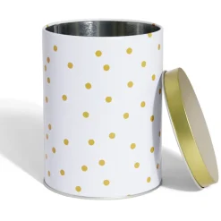 Conservation Alimentaire<Gifi Boîte à biscuits ronde métal blanc doré Ø10,5H14cm