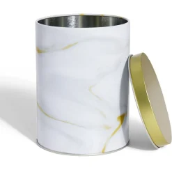 Conservation Alimentaire<Gifi Boîte à biscuits ronde métal blanc doré Ø10,5H14cm