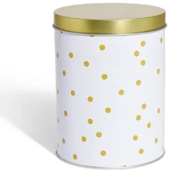 Conservation Alimentaire<Gifi Boîte à biscuits ronde métal blanc doré Ø10,5H14cm