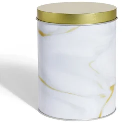 Conservation Alimentaire<Gifi Boîte à biscuits ronde métal blanc doré Ø10,5H14cm
