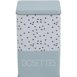 Gifi Boîte à café rectangulaire vert d'eau blanc et noir| Vaisselle Et Accessoires De Table