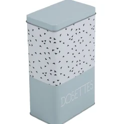 Gifi Boîte à café rectangulaire vert d'eau blanc et noir| Vaisselle Et Accessoires De Table