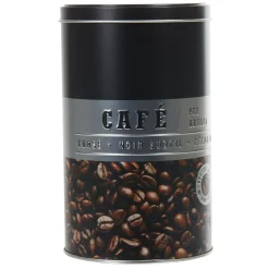Conservation Alimentaire<Gifi Boîte à café ronde en métal décorée noir
