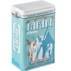 Conservation Alimentaire<Gifi Boîte à farine en métal design vintage bleu