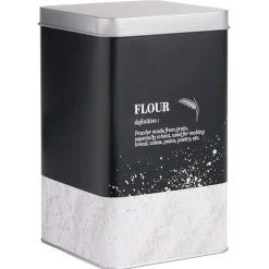 Conservation Alimentaire<Gifi Boîte à farine en métal noir design flour - 10,7x10,7xH.17,5cm