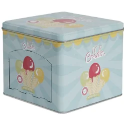 Gifi Boîte à gâteaux bleue décor glace multicolore| Vaisselle Et Accessoires De Table