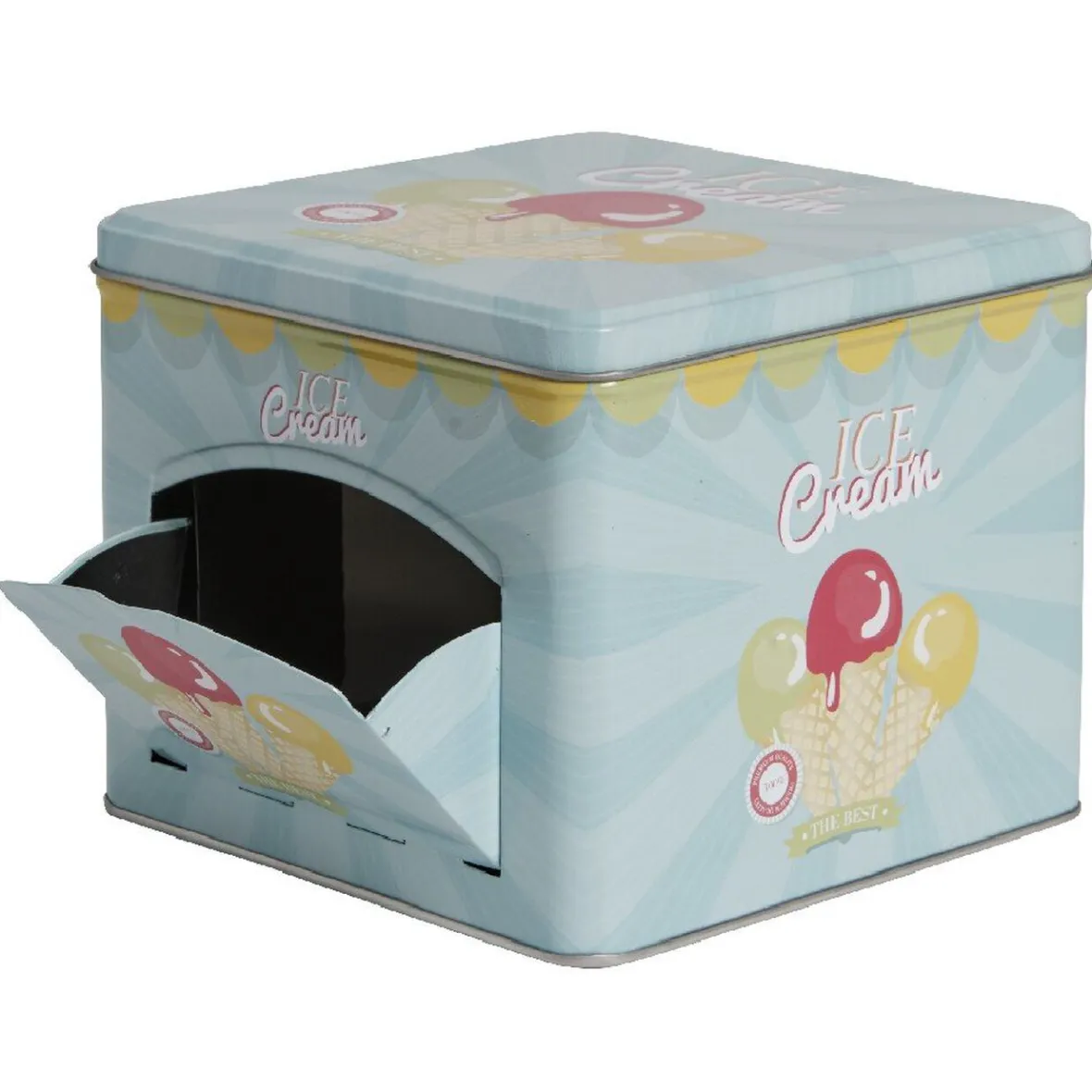 Gifi Boîte à gâteaux bleue décor glace multicolore| Vaisselle Et Accessoires De Table