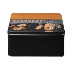 Conservation Alimentaire<Gifi Boîte à gâteaux carrée en métal décorée marron